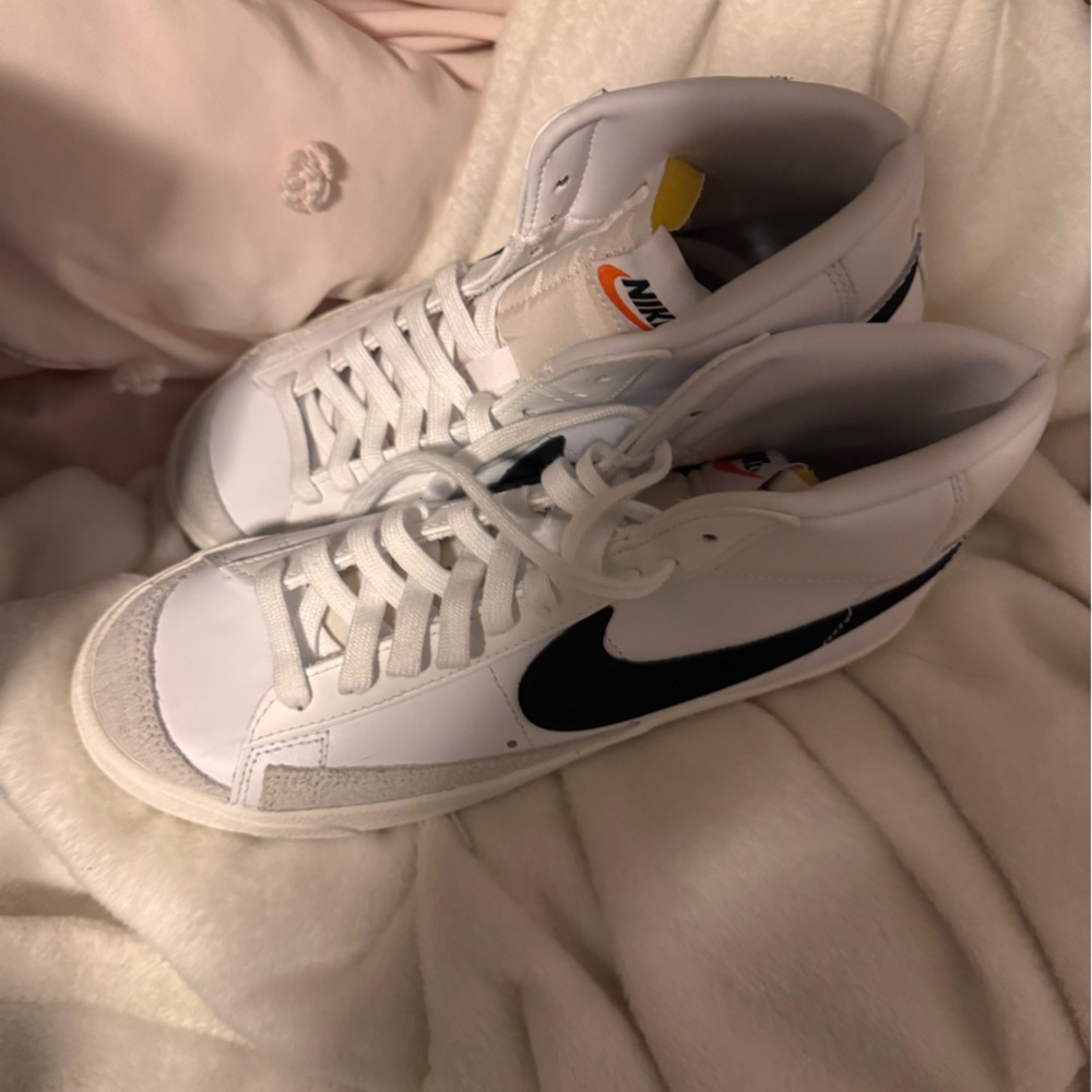 Nike White and Black High-Top Sneakers
